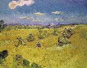 Vincent Van Gogh Wheat Stacks with Reaper oil painting reproduction